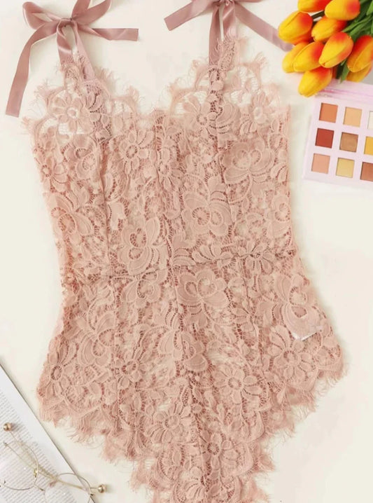 086-Sheer Lace Bodysuit