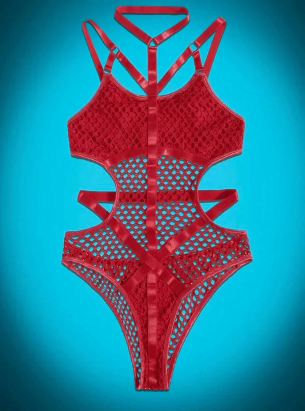 098-Fishnet Cut Out Bodysuit